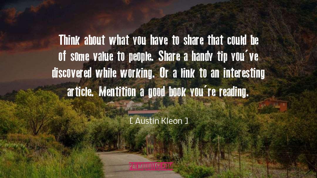 Good Book quotes by Austin Kleon