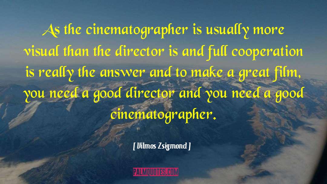 Good Directors quotes by Vilmos Zsigmond