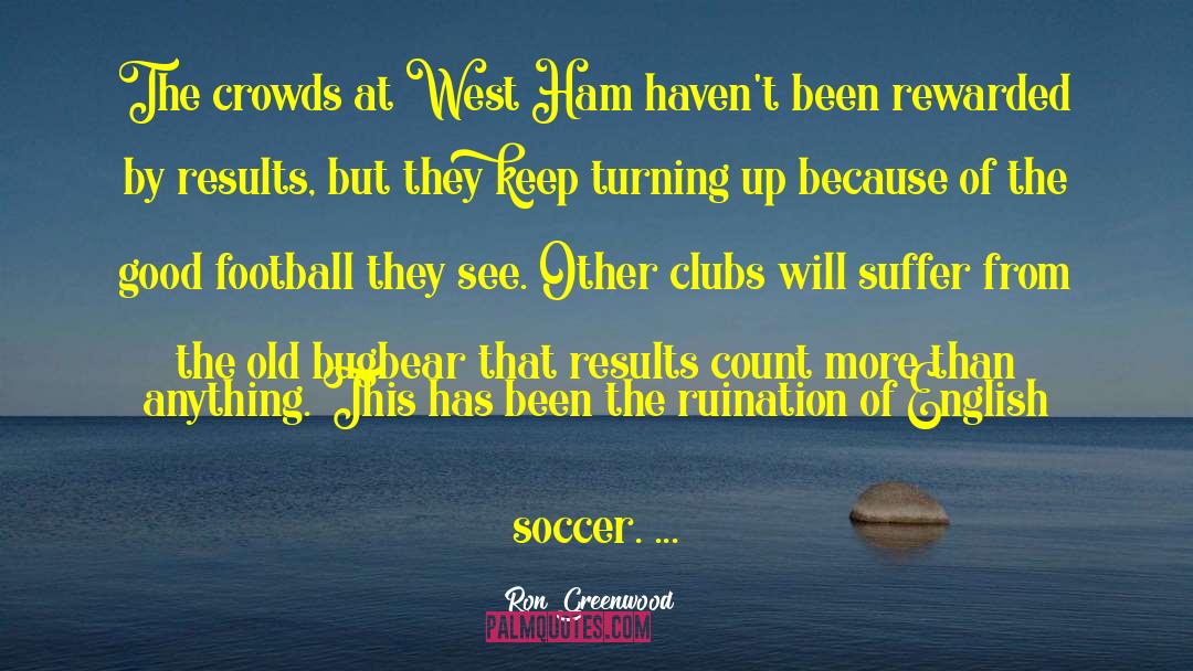 Good Football quotes by Ron Greenwood