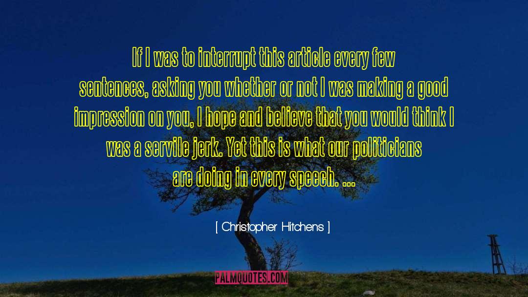Good Impression quotes by Christopher Hitchens