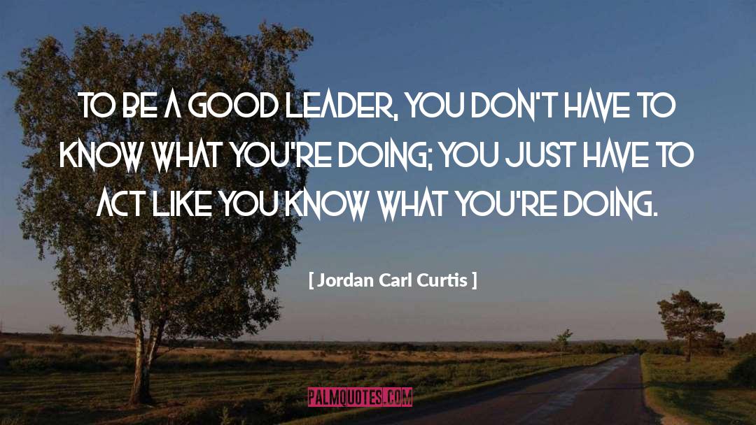 Good Leader quotes by Jordan Carl Curtis