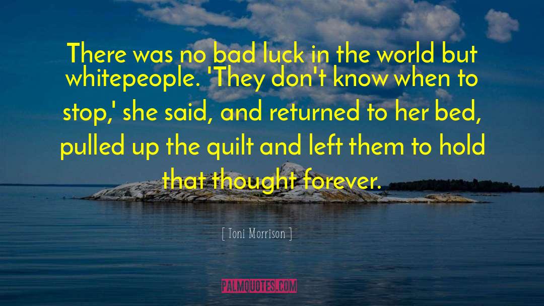 Good Luck And Bad Luck quotes by Toni Morrison