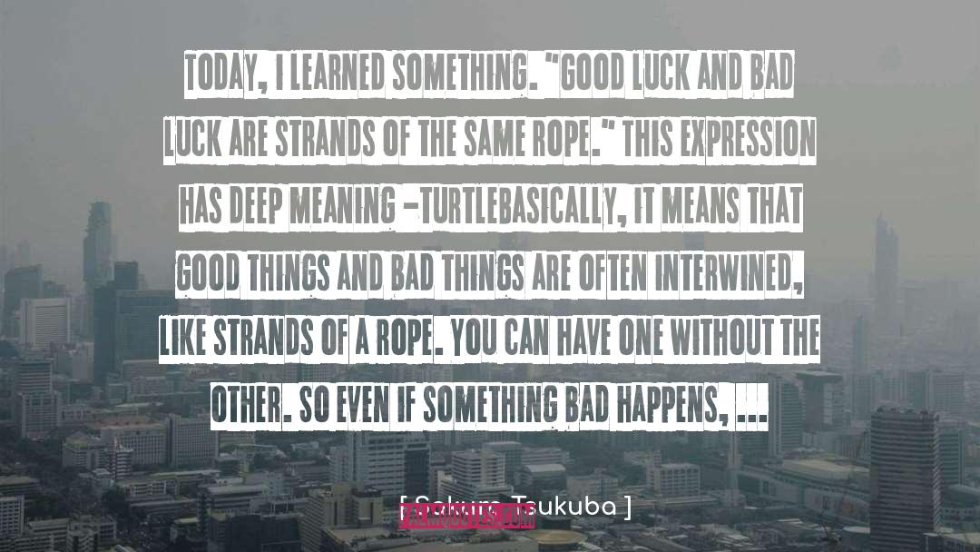 Good Luck And Bad Luck quotes by Sakura Tsukuba