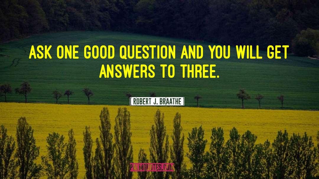 Good Question quotes by Robert J. Braathe