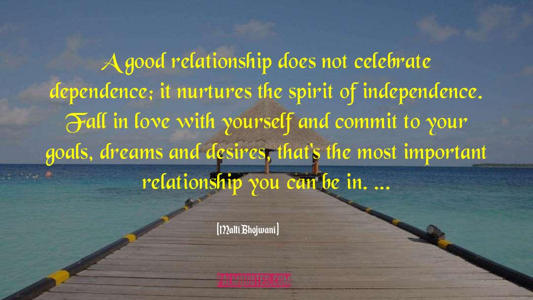 Good Relationship quotes by Malti Bhojwani