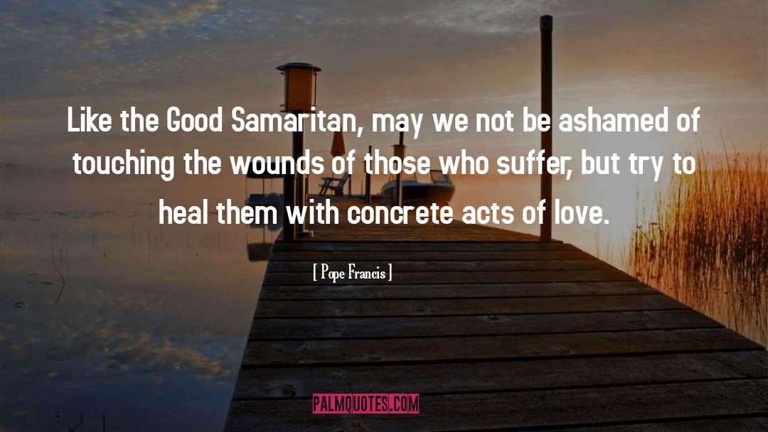 Good Samaritan Inspirational quotes by Pope Francis