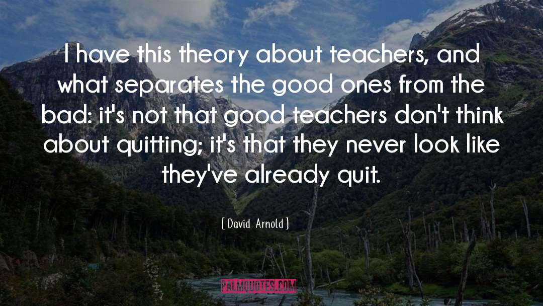 Good Teachers quotes by David  Arnold
