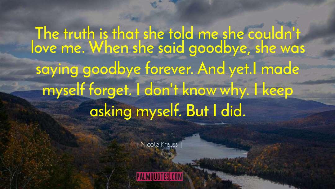 Goodbye Is Not Forever quotes by Nicole Krauss
