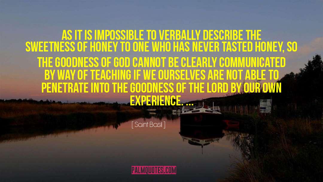 Goodness Of The Lord quotes by Saint Basil