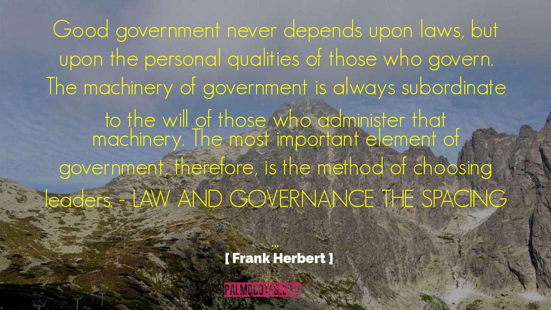 Governance quotes by Frank Herbert