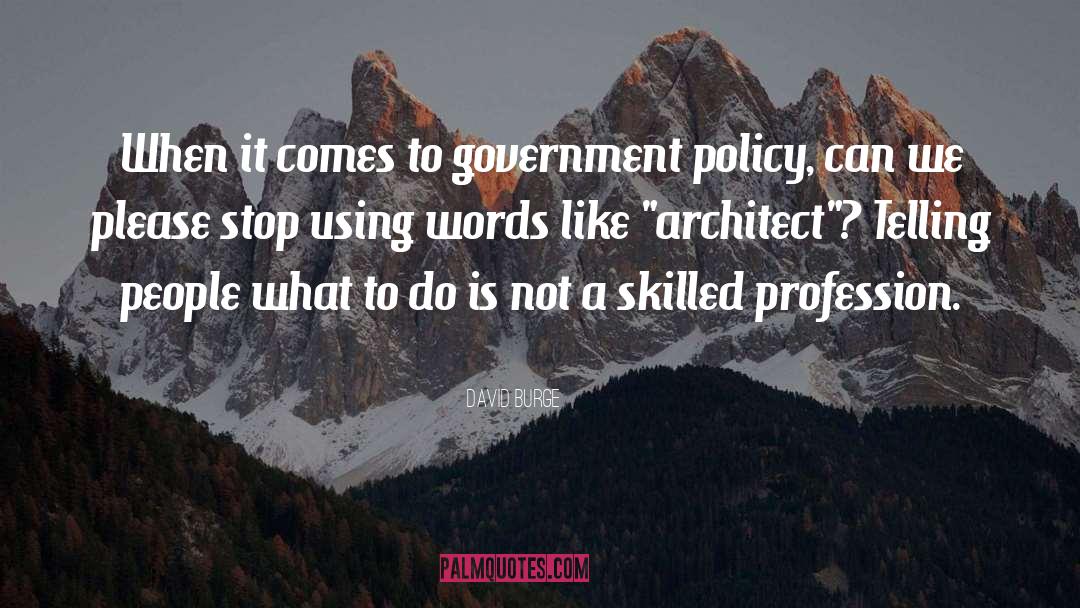 Government Policy quotes by David Burge