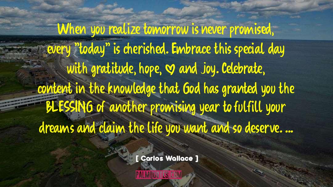 Gratitude And Joy quotes by Carlos Wallace