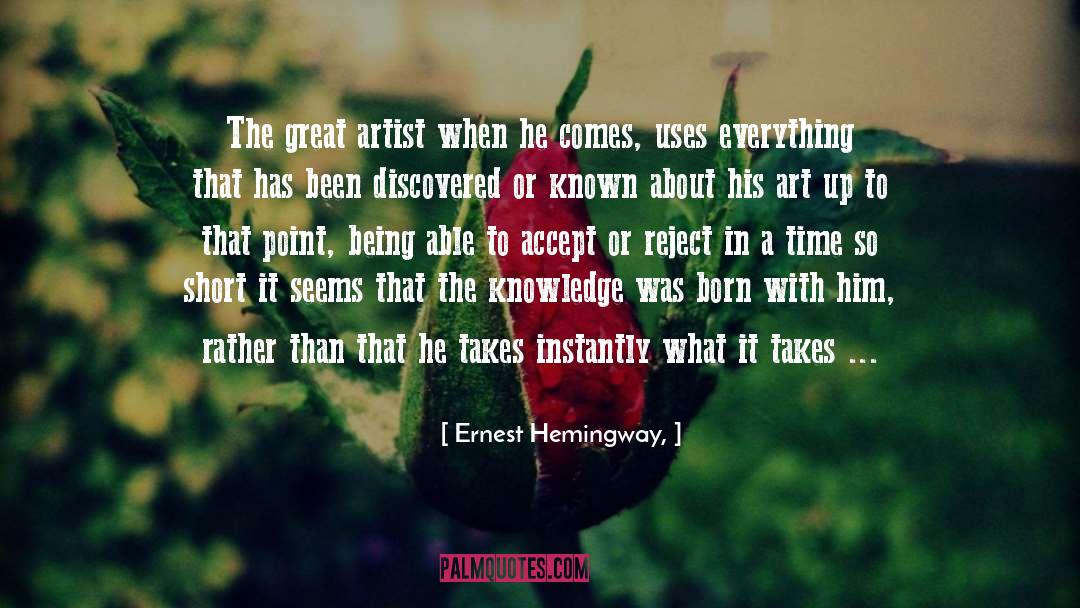Great Artist quotes by Ernest Hemingway,