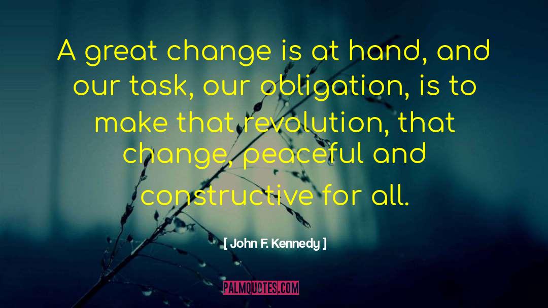 Great Change quotes by John F. Kennedy