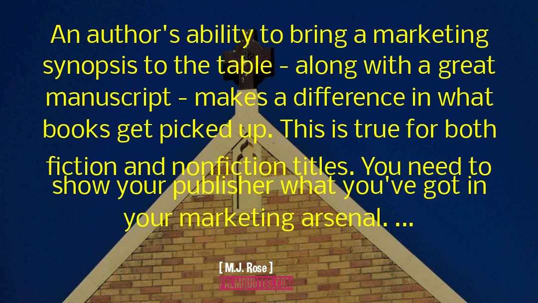 Great Marketing quotes by M.J. Rose