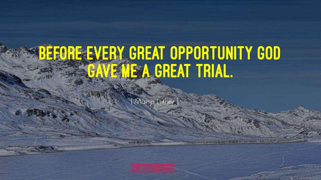 Great Opportunity quotes by Martin Luther