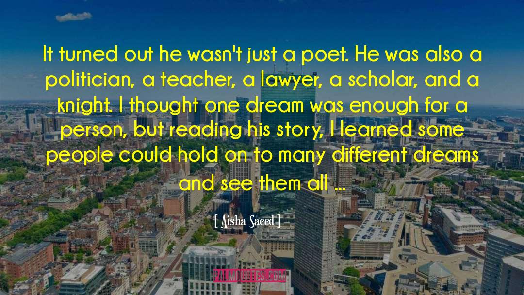 Great Poet quotes by Aisha Saeed