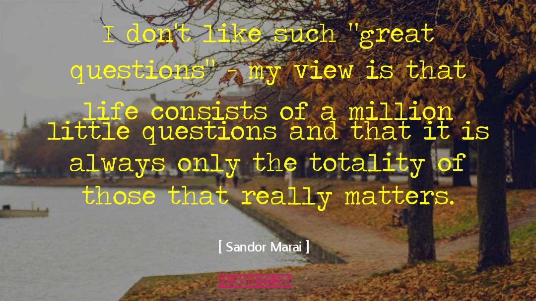 Great Questions quotes by Sandor Marai