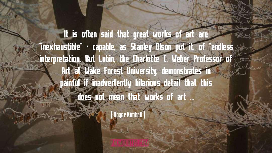 Great Works Of Art quotes by Roger Kimball