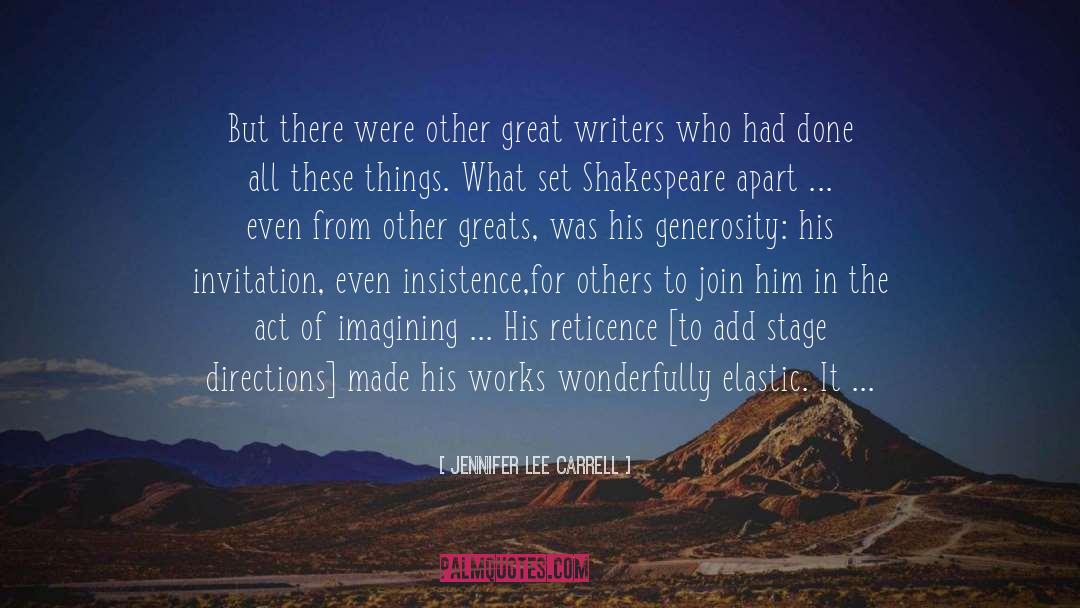 Great Writers quotes by Jennifer Lee Carrell