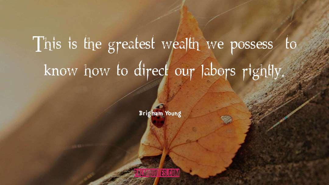 Greatest Wealth quotes by Brigham Young