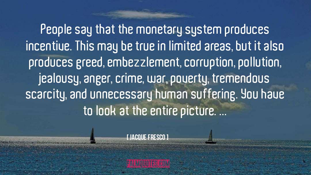 Greed quotes by Jacque Fresco