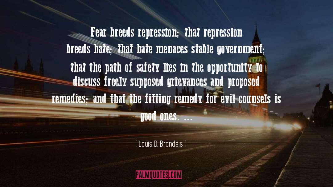 Grievances quotes by Louis D. Brandeis