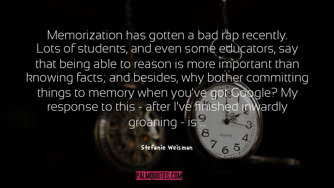 Groaning quotes by Stefanie Weisman
