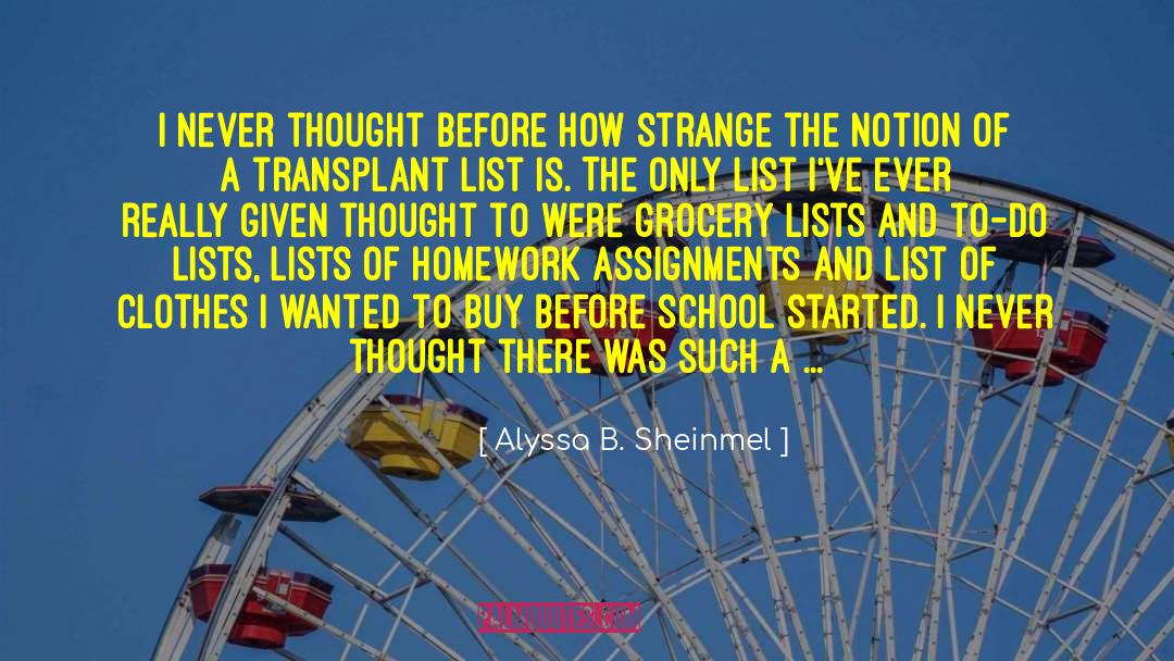 Grocery Lists quotes by Alyssa B. Sheinmel