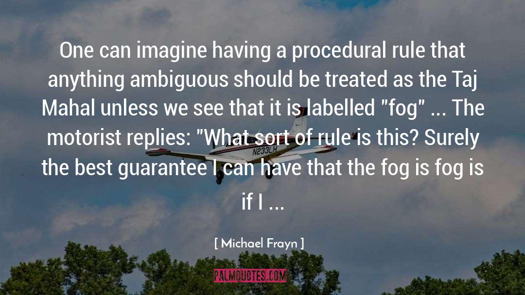 Guarantee quotes by Michael Frayn