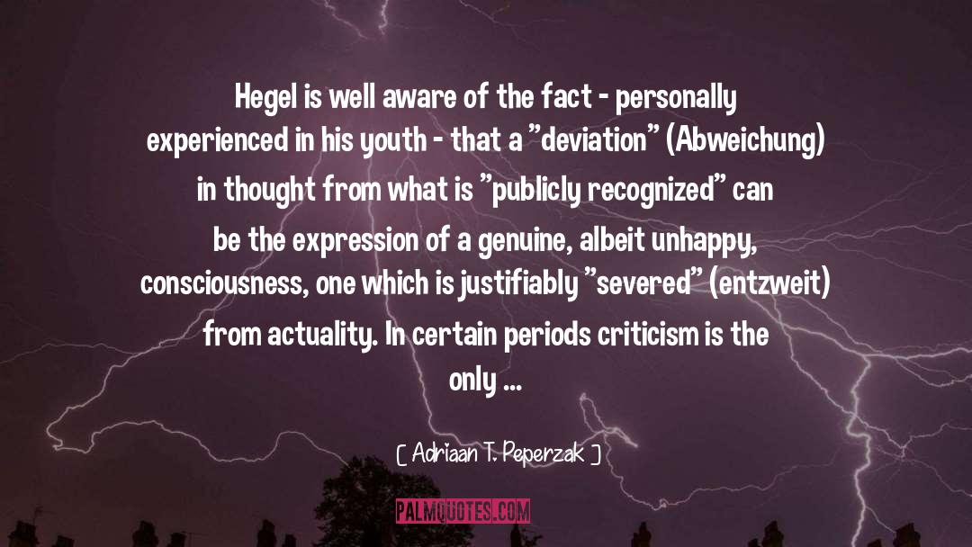 Gwf Hegel quotes by Adriaan T. Peperzak