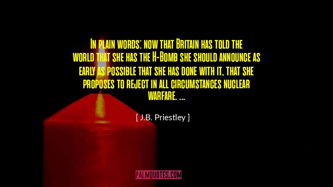 H Bomb quotes by J.B. Priestley