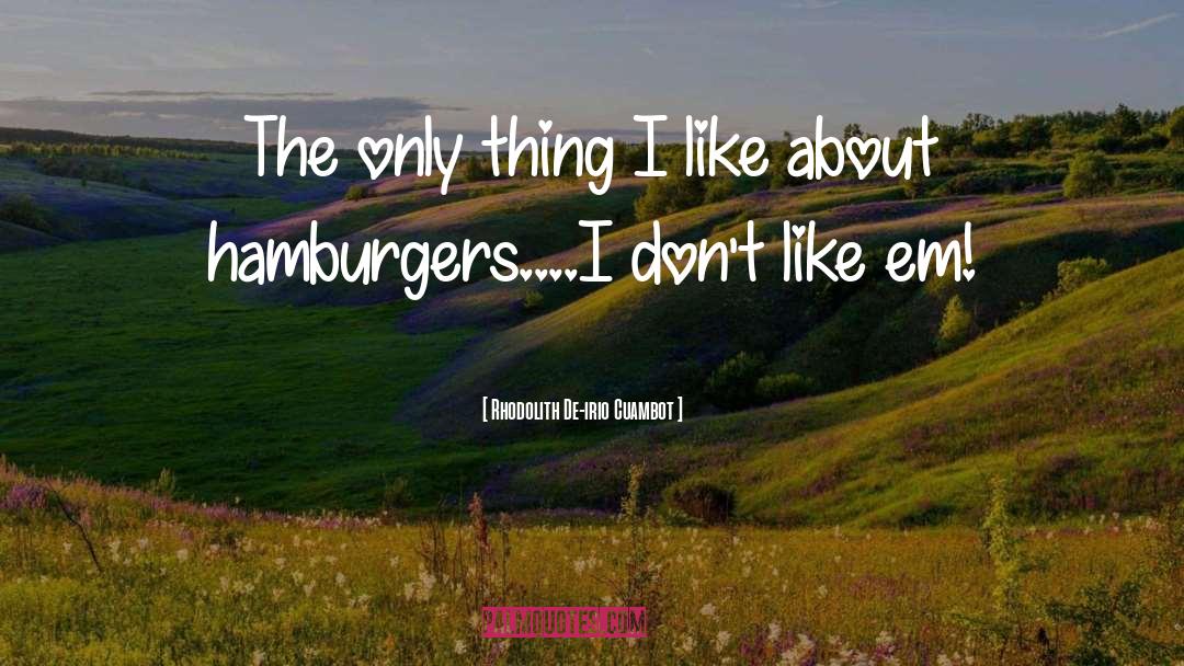 Hamburgers quotes by Rhodolith De-irio Cuambot