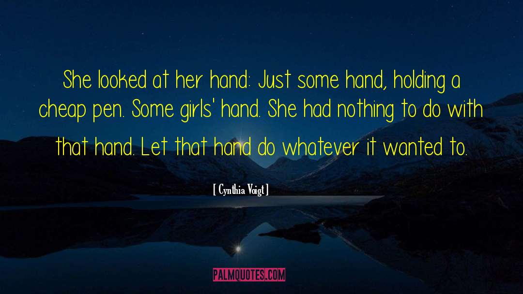 Hand Holding quotes by Cynthia Voigt