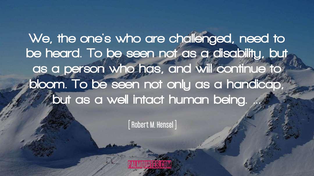 Handicap quotes by Robert M. Hensel