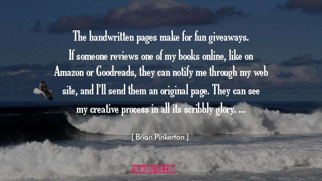 Handwritten quotes by Brian Pinkerton