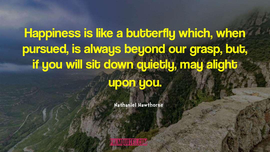 Happiness Is Like A Butterfly quotes by Nathaniel Hawthorne
