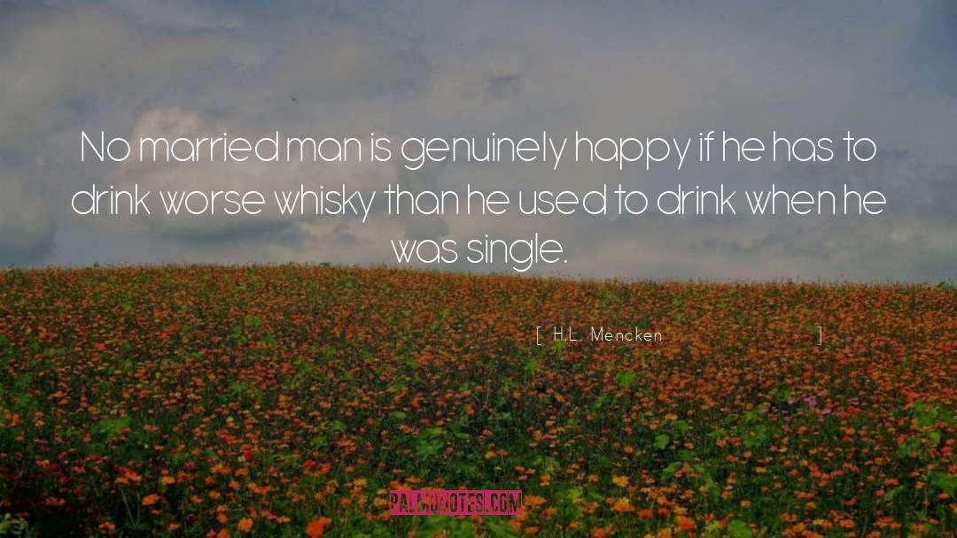 Happy Single quotes by H.L. Mencken