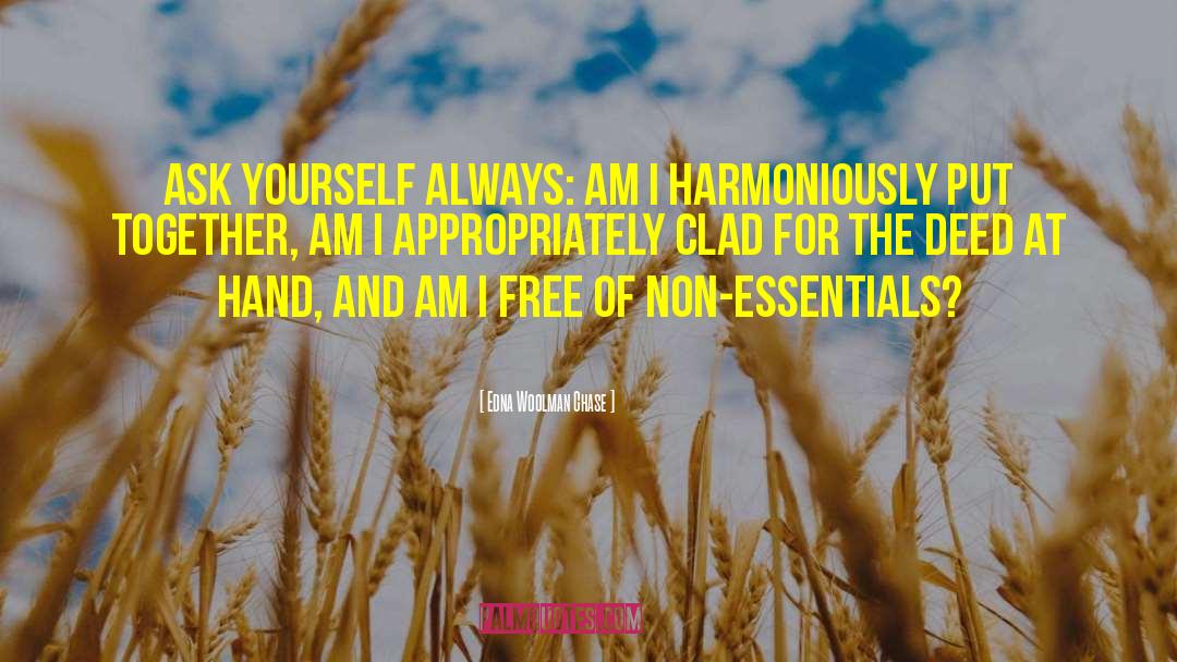 Harmoniously quotes by Edna Woolman Chase