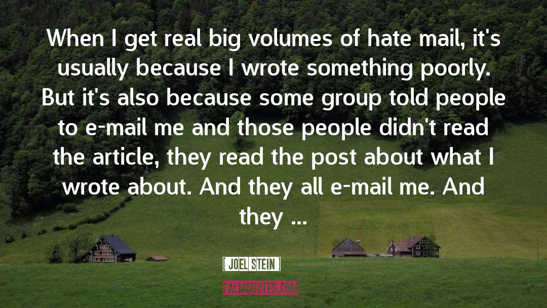 Hate Mail quotes by Joel Stein