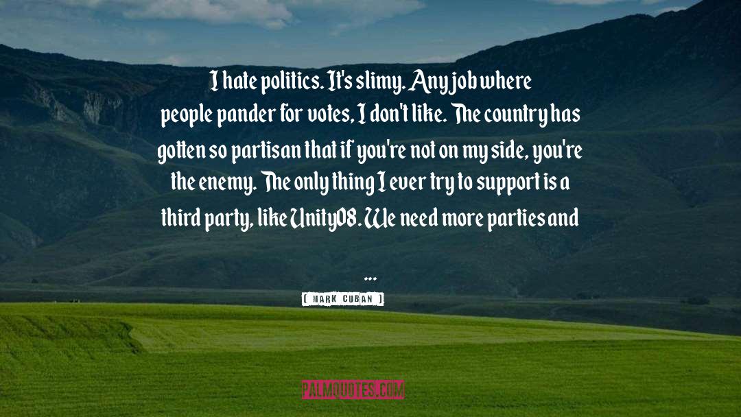 Hate Politics quotes by Mark Cuban