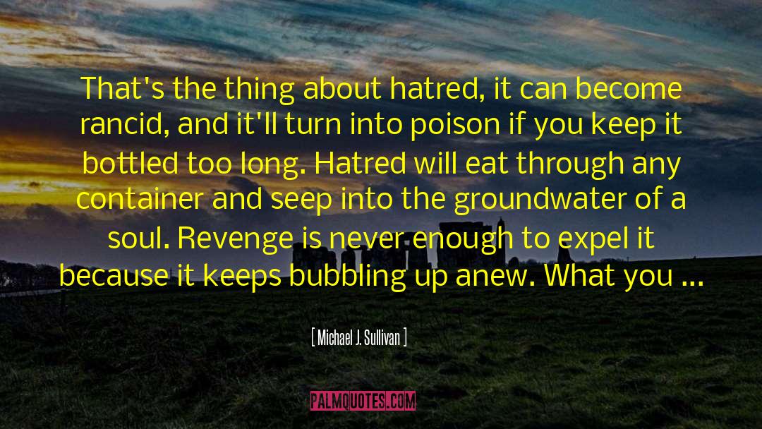 Hatred Revenge Anger Righteous quotes by Michael J. Sullivan