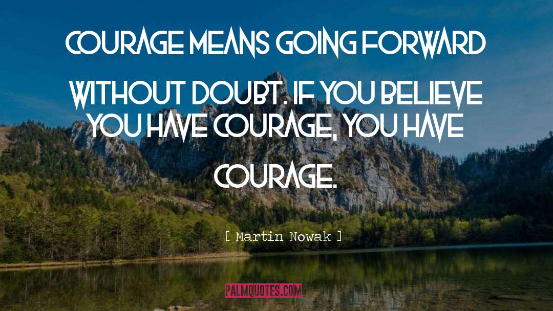 Have Courage quotes by Martin Nowak