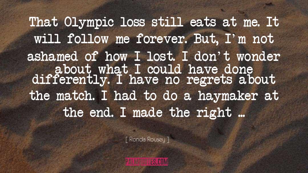 Have No Regrets quotes by Ronda Rousey