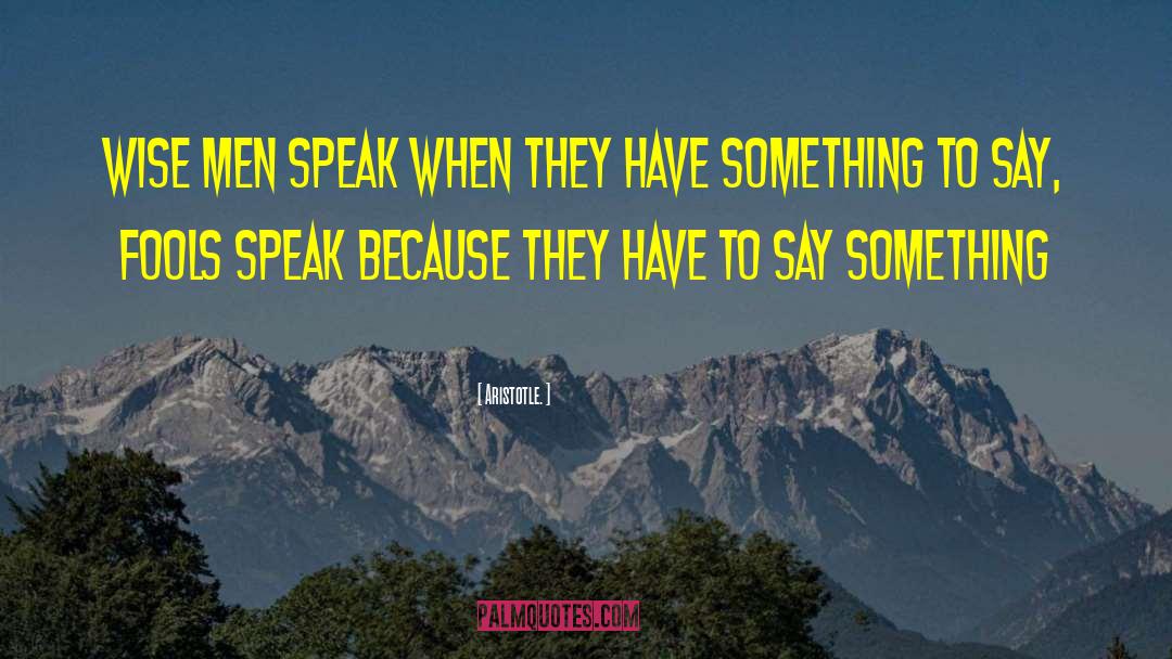 Have To Say Something quotes by Aristotle.