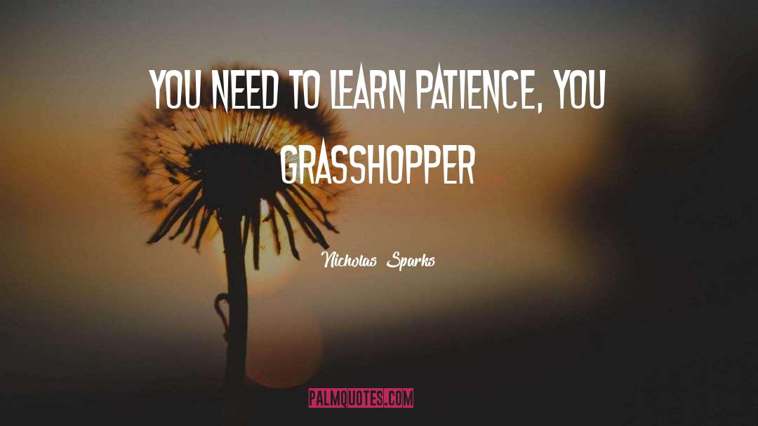 Having Patience quotes by Nicholas Sparks
