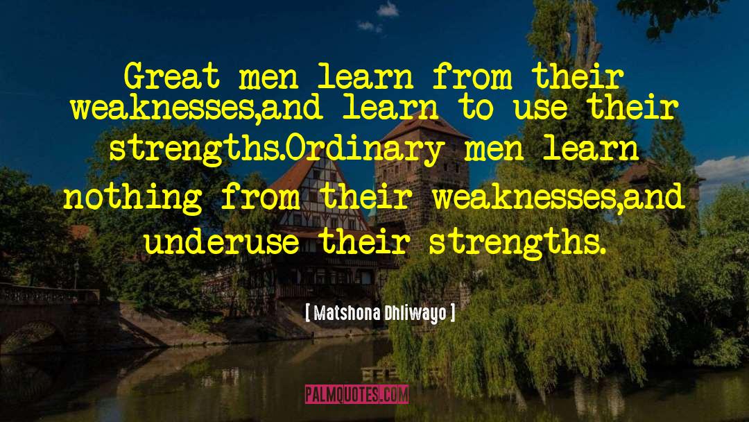 Having Weaknesses quotes by Matshona Dhliwayo
