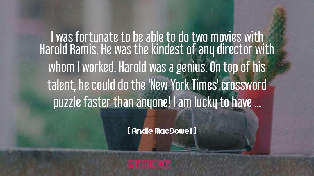 Headbutt Crossword quotes by Andie MacDowell