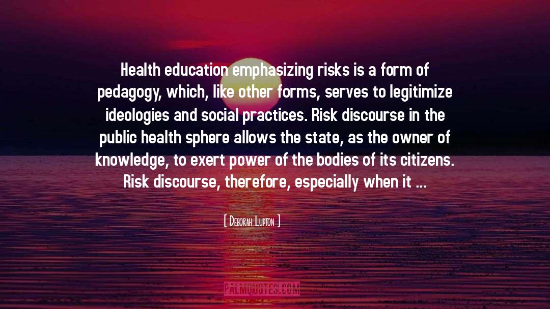 Health Education quotes by Deborah Lupton