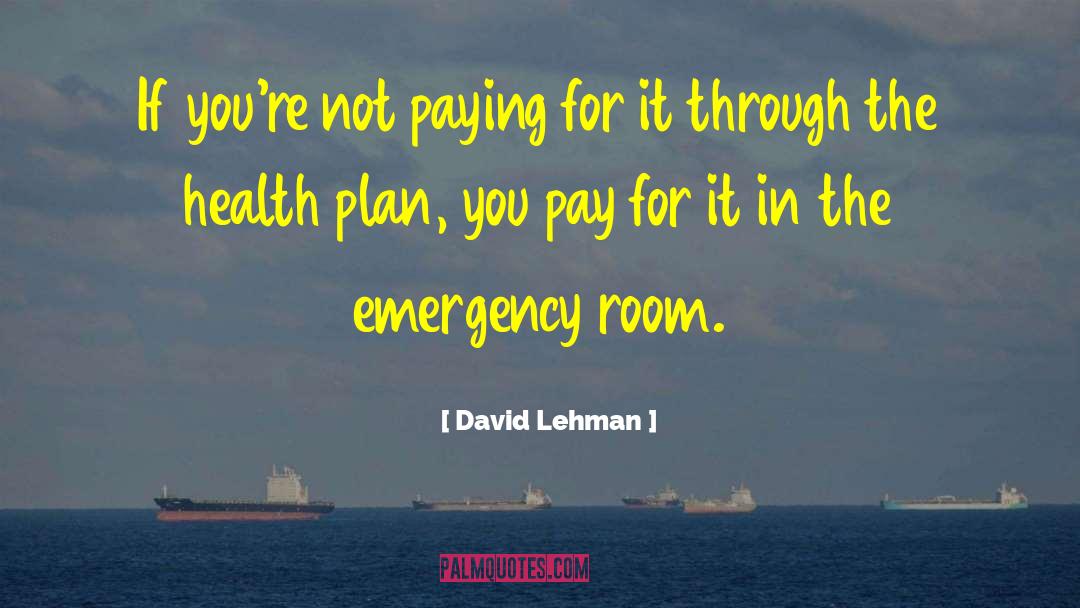 Health Plan quotes by David Lehman